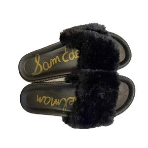 Sam Edelman Blaire Fur Slides - Black